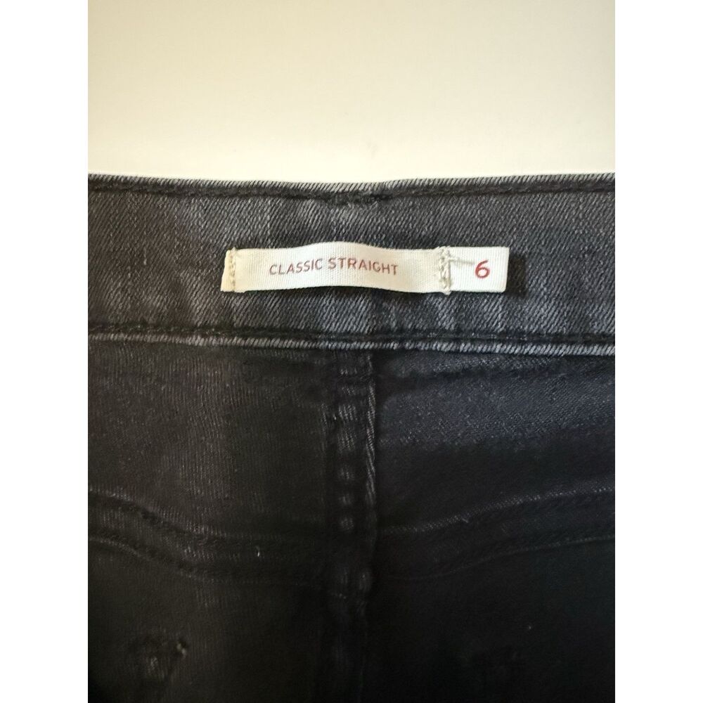 Levi's Classic Straight Jeans Charcoal Black Gray Stretch Denim High Rise 28/6 - Picture 13 of 15
